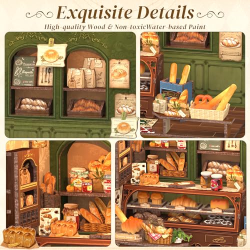 Cutefun Book Nook Kit - Miniature House Holzmodell (Mrs.Hunt Bakery) – Ansicht 5