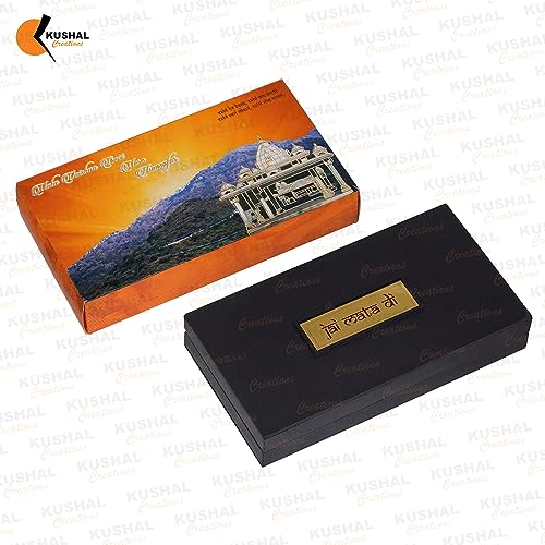 Image of 24K Gold Plated Religious Frame Rectangular Photo Frame Tabletop with Charan Paduka Return Gifts for Home Puja Office (Maa Vaishno Devi), 8.25 x 4.5 Inch