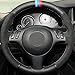 HCDSWSN Negro Cuero Genuino Suede DIY Cubierta del Volante del Coche para...