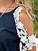 StyleDome Women's Casual Long Sleeve Lace Shirt Cold Shoulder Fall Tops Basic Tee Crochet Blouses 3-Navy M
