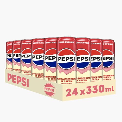 Pepsi Zero Zucker Strawberry 'n' Cream Geschmack in der Dose, Einweg (24 x 0,33l) 2