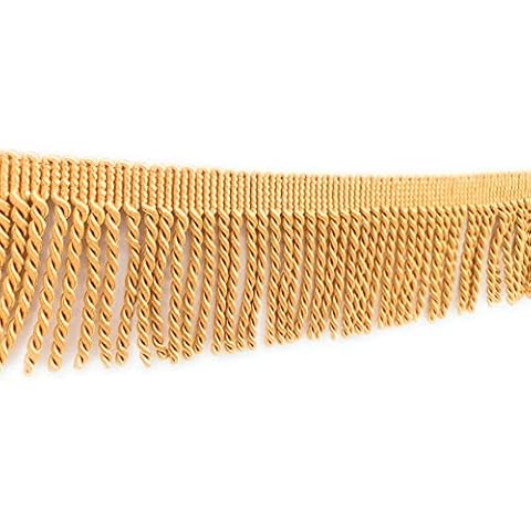 2 Metres Thick Bullion Fringing, 10cm Wide Fringe Tassel Trim by MNJ-Trimmings (Gold) Cover