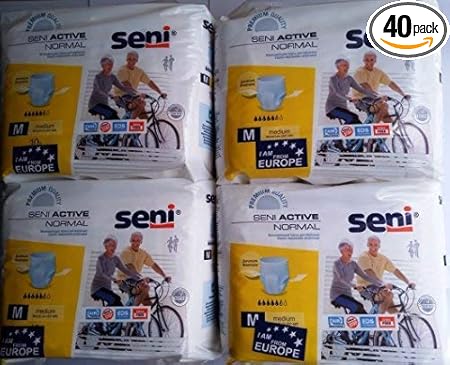 Seni Normal Active Adult Pull Ups Pant, 40 Pieces (Medium, 31