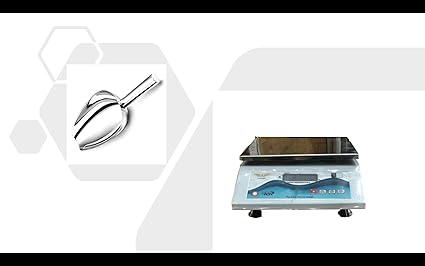 Aviary 30Kg x 2g Digital Retail Counter Weighing Machine Pan Size 9.5 X 11.5 inches with Double Display (Metal) with Stainless Steel Scoop