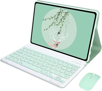 Lemore for Redmi Pad Pro Keyboard with Case and Mouse for Xiaomi Redmi Pad Pro 12.1 inch 2024 PU Leather Folio Stand Cover Detachable Keyboard Mint