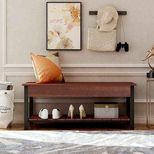 Shoe Bench with Storage for Entryway Wood Shoe Rack Bench with ShelfEntryway Bench with seat for Hallway Mudroom Living Room Brown