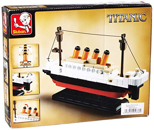 Sluban Klemmbausteine SlubanM38-B0576 SL95336, Kleiner Bausatz (194 Teile) [M38-B0576], Spielset, Klemmbausteine, Schifffahrt, mit Spielfigur, Titanic, bunt