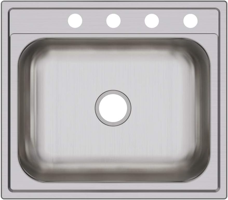 Elkay DPC12522104 Dayton Single Bowl Dropin Stainless Steel Sink
