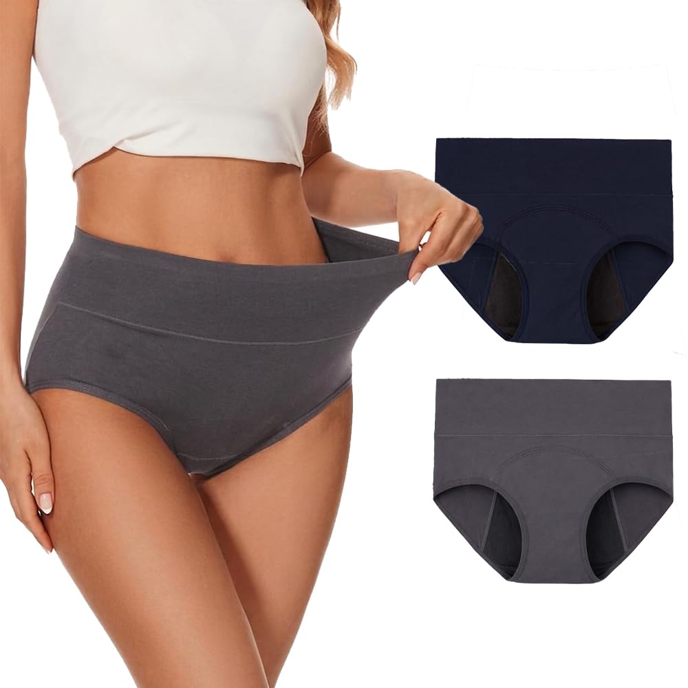 diving deep Leakproof High-Waist Period Panties for Women & Girls | Reusable Menstrual Underwear | Heavy Flow Absorbent Cotton | Pack of 2-picture-23
