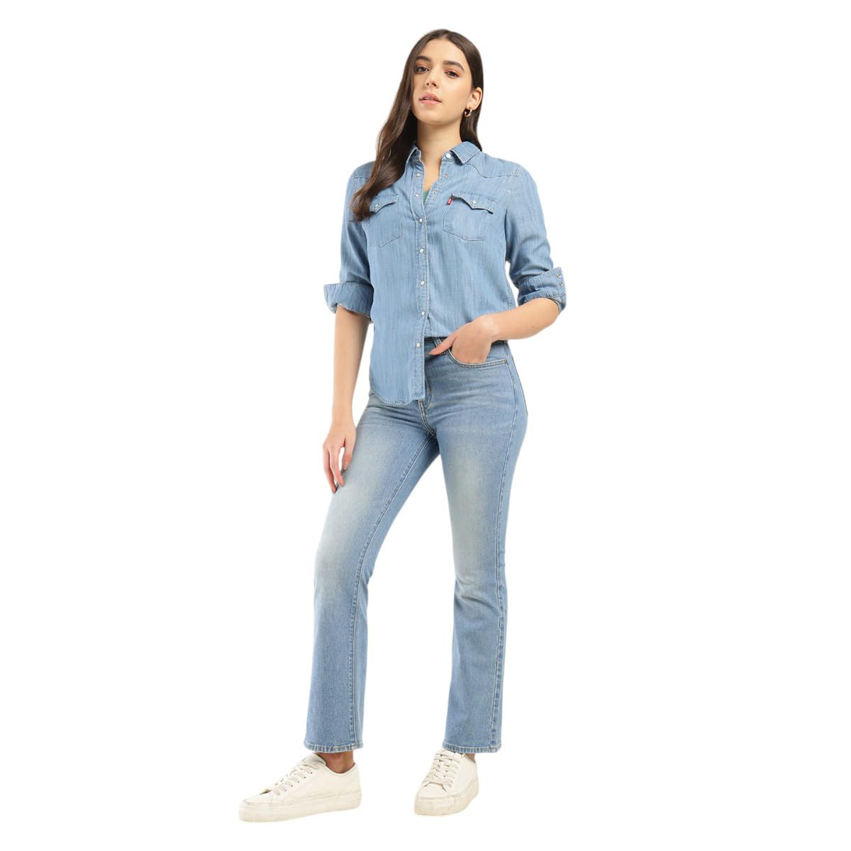 levi's Women's High Rise 725 Slim Bootcut Fit Blue Jeans-picture-13