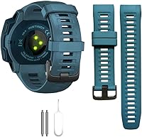 Vista 10 de Threeeggs Correa de repuesto compatible con Garmin Instinct, 0.866 in, accesorio de reloj inteligente, correa de silicona suave para Garmin Instinct