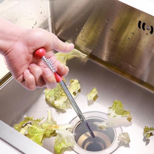 SHUOGUO Drain Snake, 61 inch plumbing snake，Sink Snake Drain Clog Remover for Sewer Kitchen Bathroom — view 5