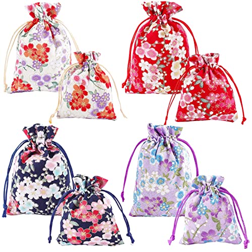 Amazon.co.jp: 巾着袋 和柄 小 花柄 桜 和風 収納袋 16個/セット