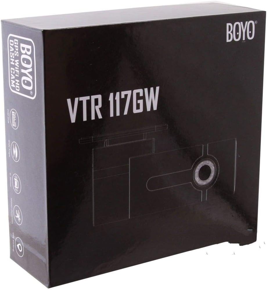 BOYO VTR117GW - Full HD 2-Channel Dash Cam Recorder with Wi-Fi Connectivity to Smartphone via APP