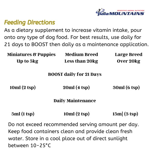 Image of Palamountains My Beau for Dogs - Omega 3 & 6, Essential Vitamins - Enhances Skin, Coat, Immunity, Digestion & Reduces Fur Balls - High Absorption & Palatable Formula 300ml