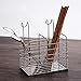 304 Stainless Steel Hanging 2 Compartments Mesh Utensil Drying Rack/Chopsticks/Spoon/Fork/Knife Drainer Basket Flatware Storage Drainer (Square)