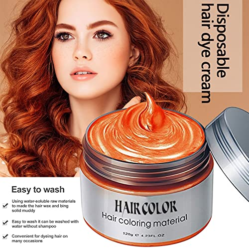 Temporary Hair Color Wax Dye 4.23 Oz-Instant Hairstyle Cream Hair Pomades Hairstyle Wax For Party Cosplay Easy Cleaning (Orange) #TOP3