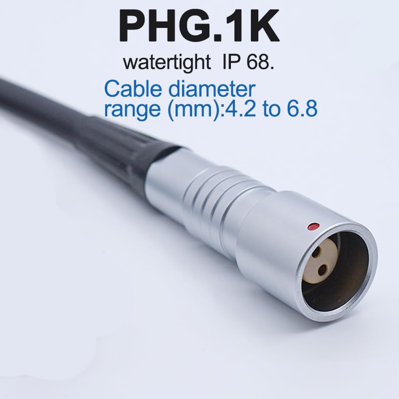 Conector impermeable PHG 1K de 10 pines hermético IP68 push-pull para cable de metal 3