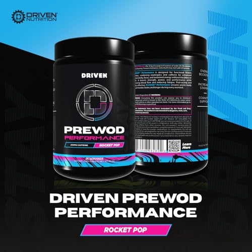 Image of Driven PREWOD Energy Drink Powder, 25 Servings - Pre-Workout Supplement wit- Boosts Energy, Focus, Strength, & Endurance for High-Intensity Training (Performace, Rocket Pop)