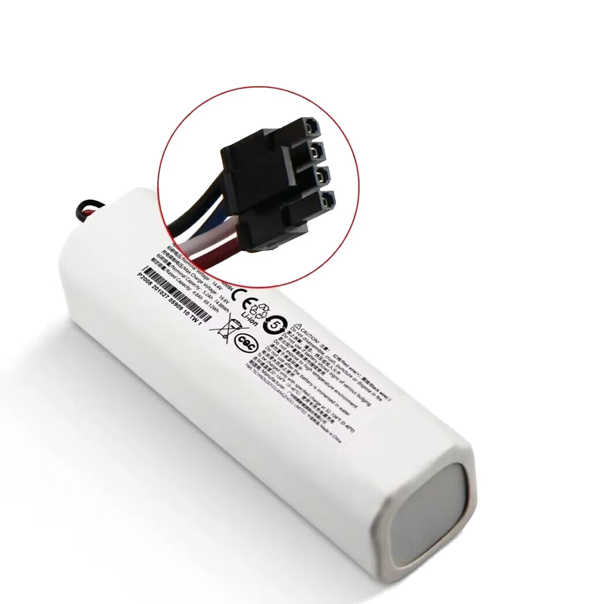 Batteria agli ioni di Litio 14,4V Batteria Ricaricabile agli ioni Litio 5200mAh 5600mAh 6500mAh 9800mAh 12800mAh per Batteria riserva di Ricambio per aspirapolvere spazzatrice