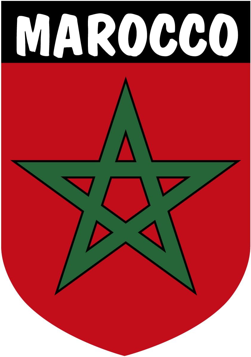 Pegatina Escudo Marruecos 40x60 mm