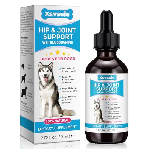 Pain Relief for Dogs Dog Pain Relief Liquid Glucosamine for Dogs with Chondroitin MSM & Vitamin C Hyaluronic Acid for Hip & Joint Support Joint Supplement for Senior Dogs (60ml (Pack of 1))
