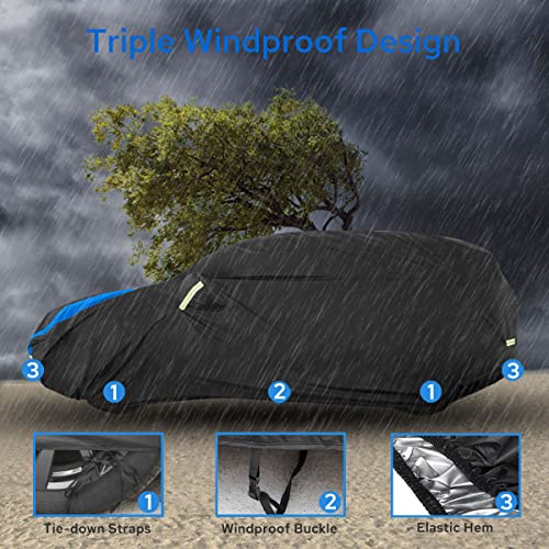 Image of Avecrew SUV Car Cover Waterproof All Weather for Automobiles, Outdoor Heavy Duty Full Exterior SUV Covers (Length: 182 inch-191 inch)