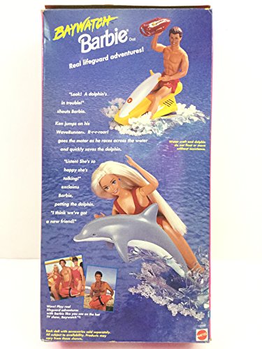 Muñeca Barbie Baywatch con delfín y accesorios miniatura 3