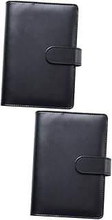 MAGICLULU 2 Peças Bloco De Notas De Couro Fichário De Folhas Soltas Fichário De Couro Fichário De Planejamento De Dinheiro Caderno De Orçamento Fichário Envelopes De Dinheiro Para Orçamento