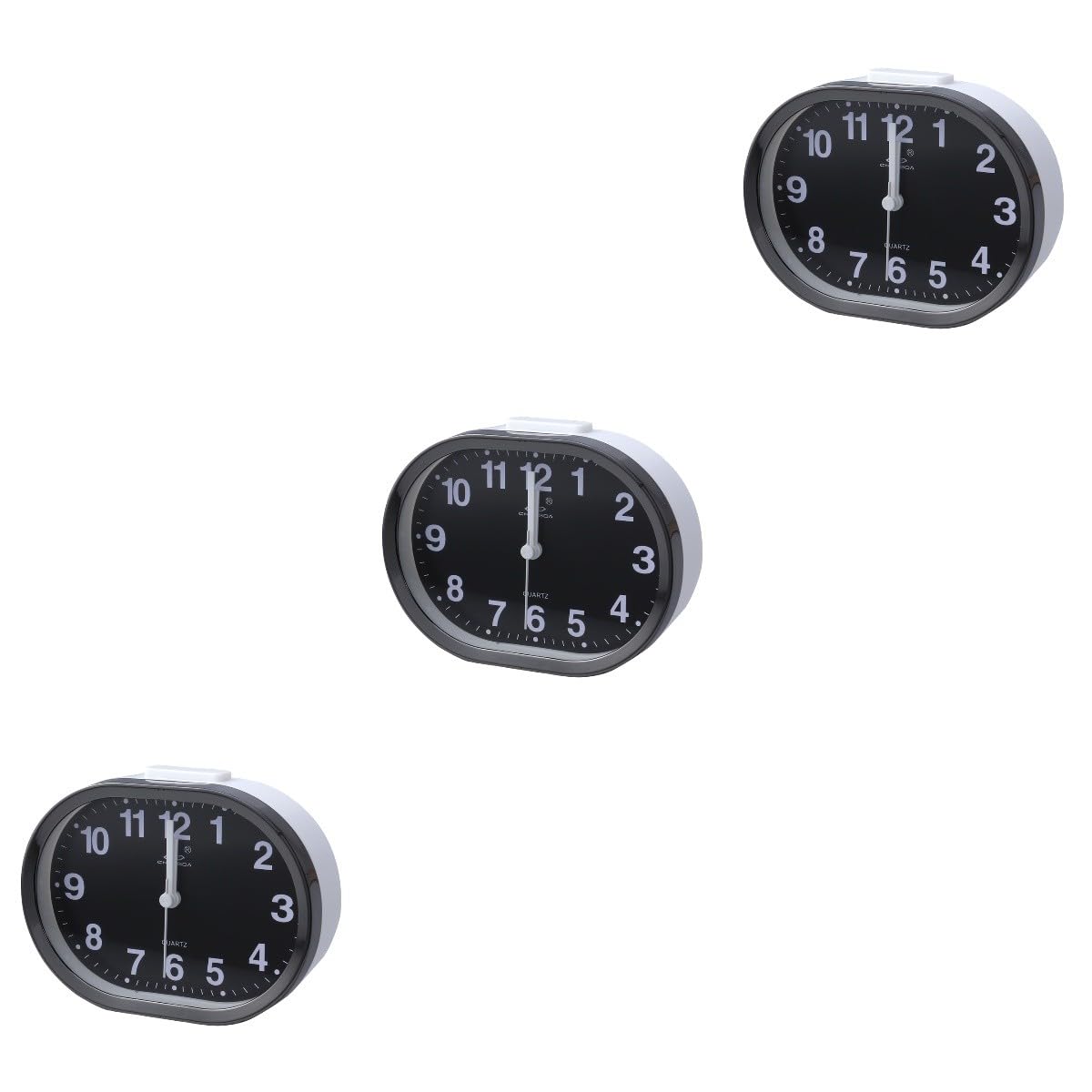 TOPBATHY 3piezas Reloj De Alarma Infantil Electrónico Silencioso Diseño Ovalado Función De Repetición y Luz Despertador De Viaje para Niño Niña Color Aleatorio Negro