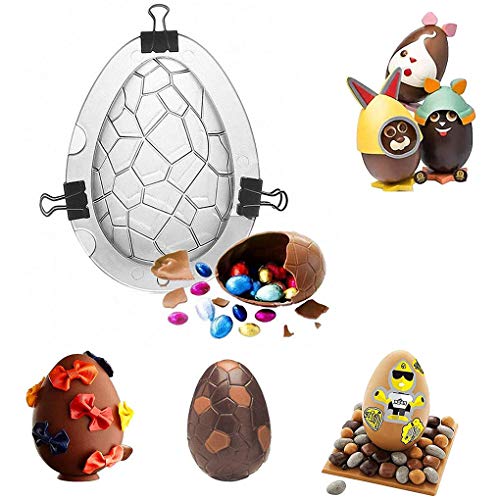 Easter Egg Mold, 3D Dinosaur Egg Chocolate Molds, Giant Ostrich Egg Chocolate Cake Fondant Mould, Bath Bomb Soap Mould Egg Cake Fondant Decorating for Children DIY Festival Parties Make