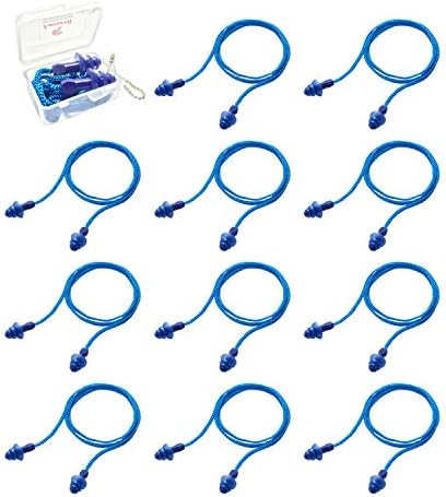 Luiswell Reusable Silicone Ear Plugs, Noise Reduction Corded Earplugs Soft Sound Canceling Ear Plugs for Sleeping Swimming Shooting Hunting Traveling Concerts with One Carrying Case, 12 Pairs