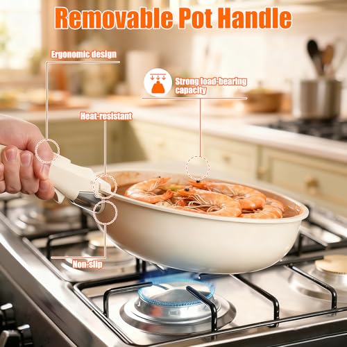 QCCTPUU Removable Pot Handle 2PCS, Detachable Replacement Handle for Pots and Pans, Universal Replacement Compatible with Most Cookware, Durable and Heat-Resistant - Thumbnail 2