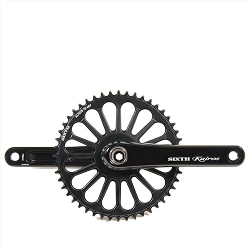 SIXTHcomponents(�V�b�N�X�R���|�[�l���c) Kairos �uRadial�v 2pc Single crank set N/W Black/Black 170mm/44T