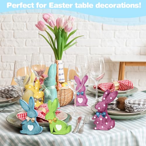 Thinkday-6-Pcs-Easter-Bunny-Wooden-Signs-Bunny-Decor-Easter-Tabletop-Decor-Rabbit-Shape-Table-Sign-with-Jute-Rope-and-Hairball-Tail-Freestanding-Easter-Table-Decorations Thinkday 6 Pcs Easter Bunny Wooden Signs Bunny Decor Easter Tabletop Decor Rabbit Shape Table Sign with Jute Rope and Hairball Tail Freestanding Easter Table Decorations