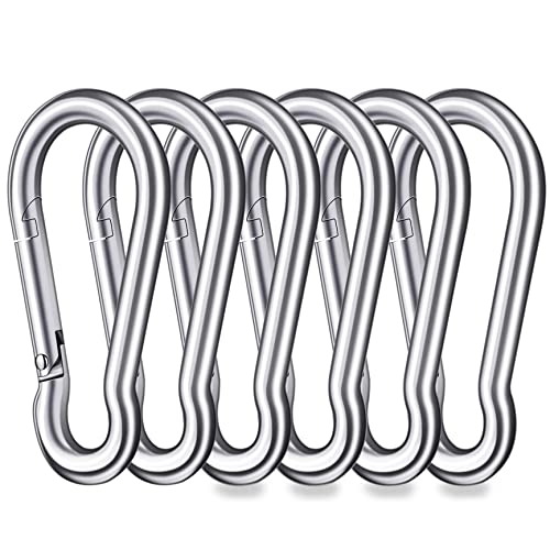 JimXen Snap Hook 8mm Carabiner Keychain Heavy Duty 304 Stain...