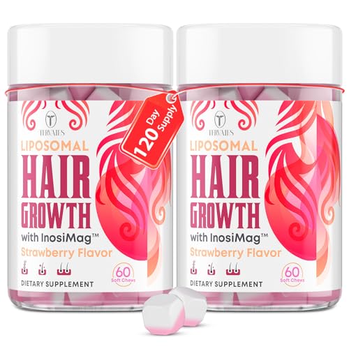 Tervaies Liposomal Hair Growth Soft Chews – High Potency Hair Growth Vitamins for Women & Men with Biotin, InosiMag Complex, Collagen, Zinc - Strong Hair Skin Nails Vitamins, 120 Count