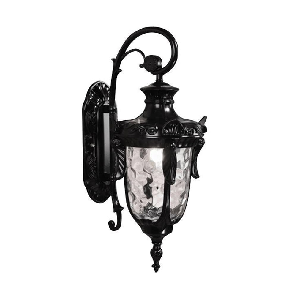 Applique d'extérieur étanche style européen en métal noir lampe classique grand modèle