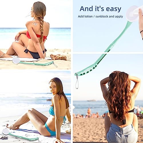 Image of Lotion Applicator for Back, 20.5 inch Back Lotion Applicator, Back Lotion Applicators for Your Back, Easy Reach and Washable, Back Self Tanner Applicator（Cyan）