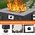 Rectangular Propane Outdoor Fire Pit Table, 28 Inch Outdoor Gas Fire Pit with/Protective Cover,50,000 BTU, CSA Certified, Featuring an Iron Grille Design,for Outside Patio Deck, Garden and Backyards