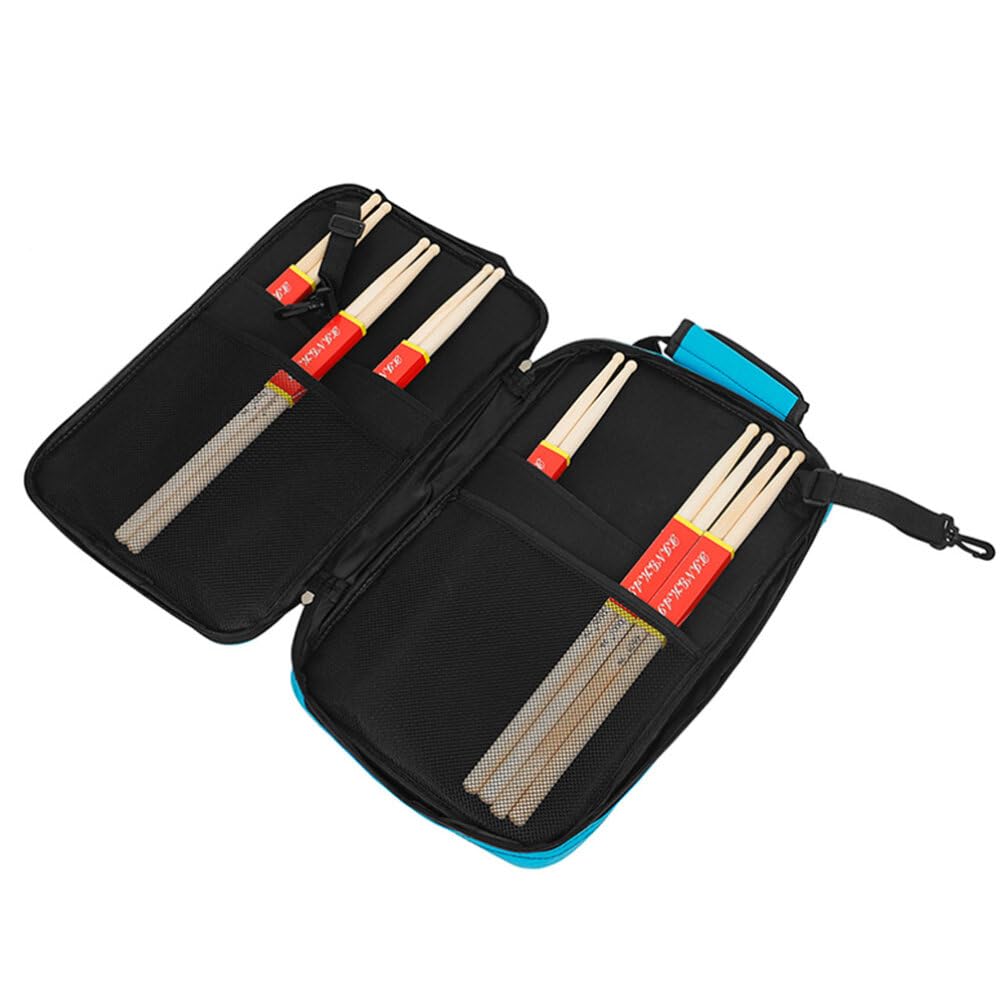 FOMIYES Custodia per Bacchette Batteria Oxford Blu Design Ergonomico e Cuciture Rifinite, Dotata di Tracolla e Manici per Uso Portatile Musicale