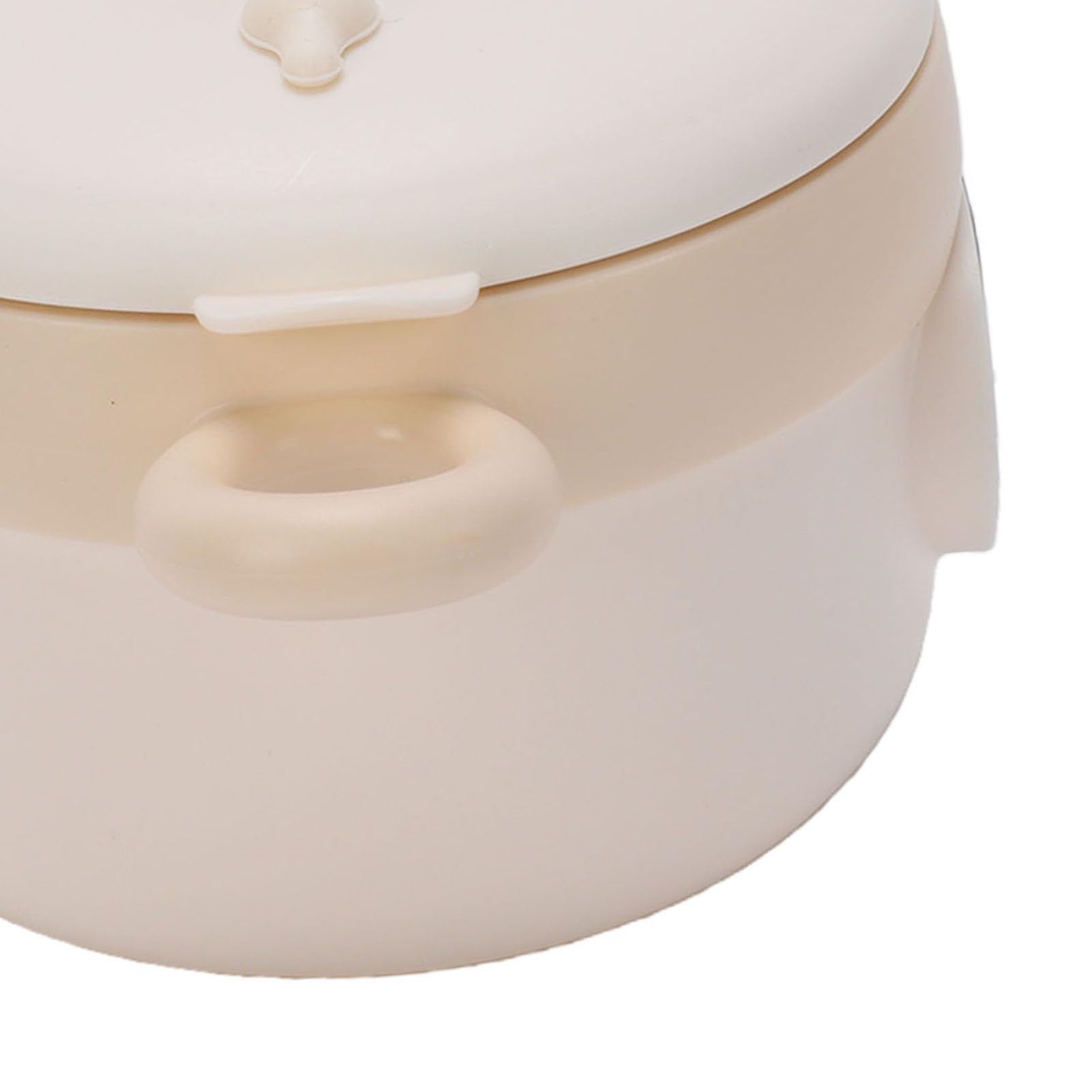 Scaldavivande Elettrico Ciotola Scaldavivande Ricaricabile in Acciaio Inossidabile da 470 Ml Isolato Senza Fili con Batteria da 3600 MAh per Pasti per Bambini (Color crema)