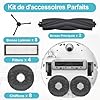 RUKHOOL L10s Pro Gen 3 Accessoires pour Dreame L10 Prime / L10s Plus / L10s Pro Gen 2 / L10s Ultra/Xiaomi X20 Plus Pièces Rechange 2 Brosse Principale 8 Chiffons Nettoyage 4 Filtres 8 Brosse Latérale