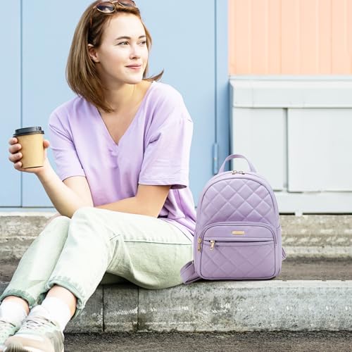 Image of Marvolia Mini Backpack Vegan Leather Small Backpack, Purple | Fashion Backpack Purse, For Women, For Travel Work Shopping