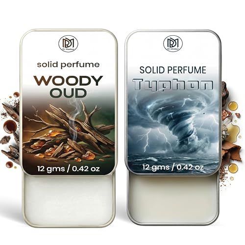 Image of Dr.Mashur Solid Perfume |Typhon&Woody oud Alcohol Free Wax Perfume Balm, Long Lasting | Pocket Tin 12g, Pack Of 2| Non Greasy Smooth Glide, Travel Friendly Men And Women