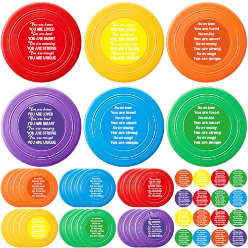 Cinrobiye 24 Pack Flying Discs Bulk for Students End of School Year Gifts Outdoor Lawn Game Frisbees for Classroom Rewards Summer Beach Pool Party Favors(Colorful Frisbees 24)