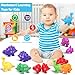 Numbers Matching Game 10 Pcs,123 Counting Dinosaur Toy Montessori Learning Toys for 12 Months Toddlers Kids Ages 1 2 3 4 5 Years Old, Mathematics Educational Preschool Fine Motor Skill Dinosaur Set