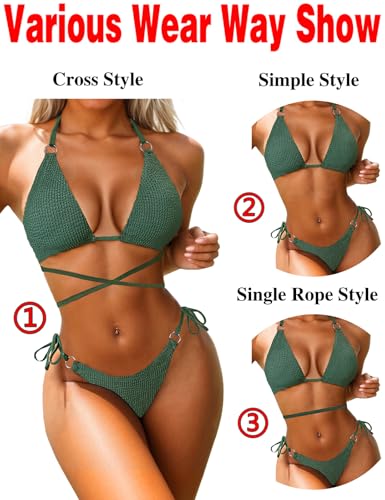 Women Breathable Various Wear Way Bikini Set Two Piece Swimsuit Fashion Metal Ring Bathing Suit Swimwear2