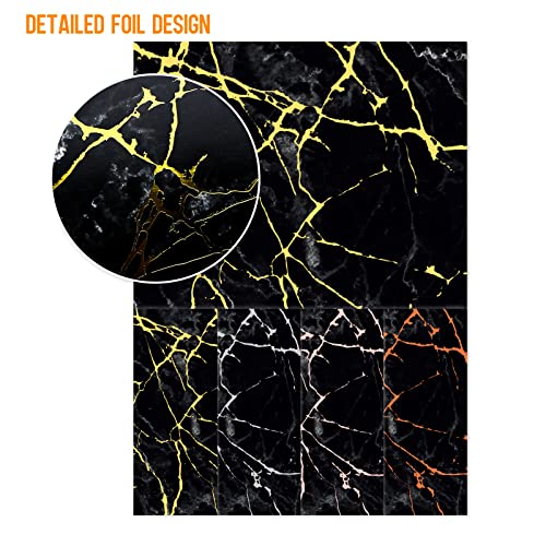 Livholic Marble Scrapbook Paper Foil Print Card Stock 16 Sheets 92Lb Cover Water Color Cardstock Paper (Gold Silver Rosegold Bronze Foil) Decorative Craft Paper For Cardmaking,Mix Media,Cricut #TOP1