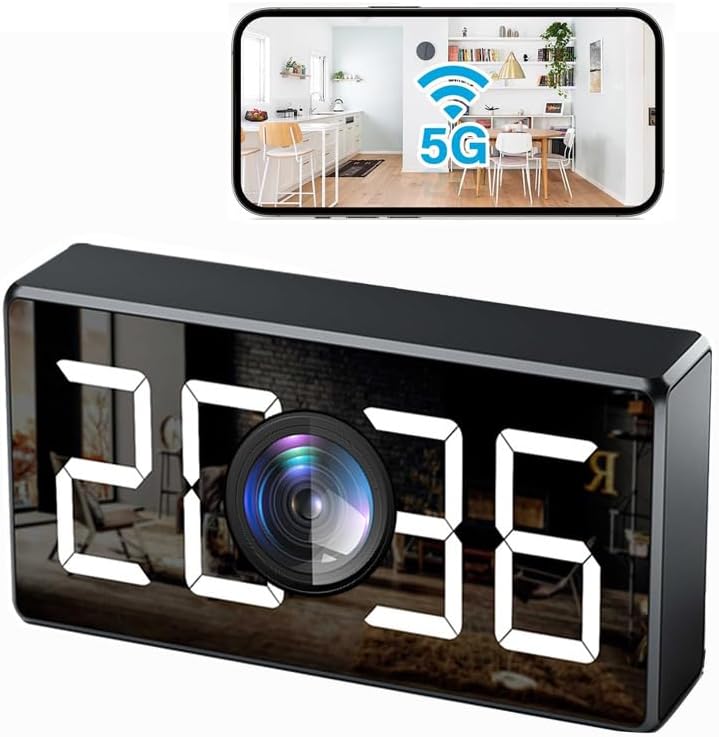 Clock Camera 5G 4K HD Wireless Camera WiFi Nanny Cam for Home Indoor Security with Motion Detection
